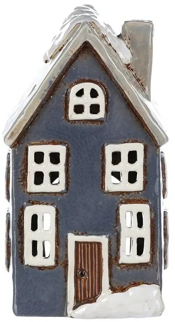 Decorațiuni de Crăciun Căsuță de iarnă, ceramică,pentru lumânare de ceai, gri