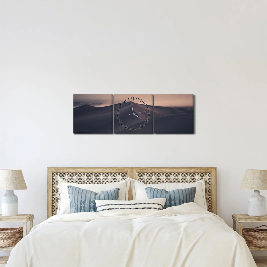 Tablou - Valuri de nisip (cu ceas) (90x30 cm)