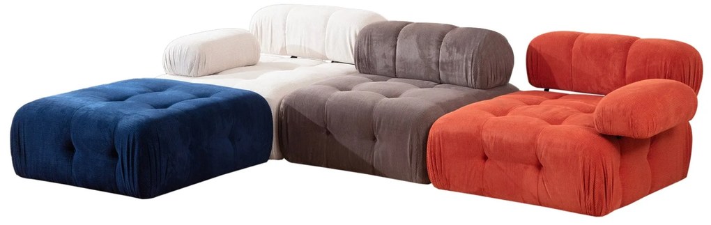 Canapea de colț Doblo 3 Seater with Pouffe ( L1-O1-1R-Pouffe) - Multic