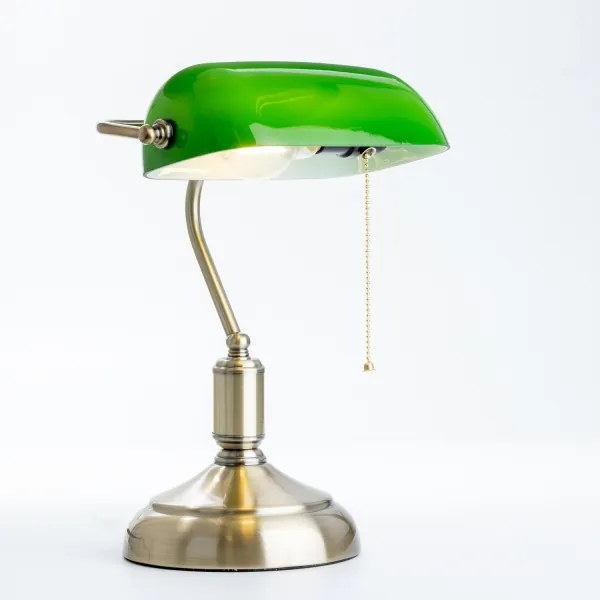 Lampă de masă Brilagi BANK OFFICE 1xE27/60W/230V alamă/verde