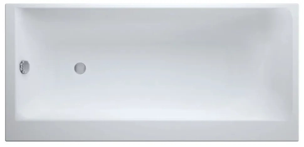 Cada baie incastrata Cersanit Smart, 170 x 80 cm, orientare stanga, alb lucios 1700x800 mm, Stanga