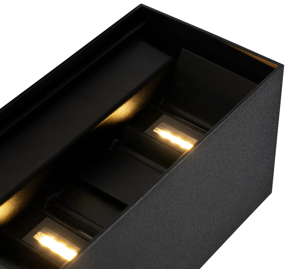 Aplică exterioară neagră cu LED integrat 4 lumini IP54 - Edwin