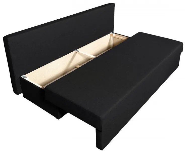 Canapea extensibila Alfi Anthracite 192x80x77 cm cu lada de depozitare, Stripes