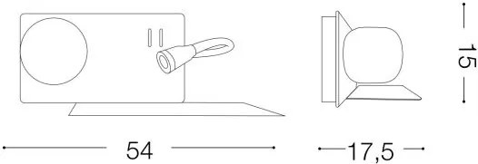 Aplica LED moderna cu reader LED cu port USB BOOK-2 AP2 NERO 174846