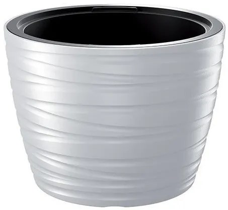 Ghiveci decorativ de flori, rotund, alb, 37.5x27.9 cm, Maze