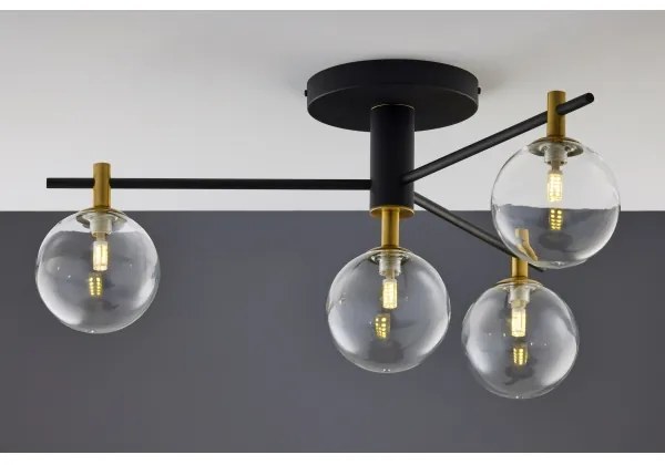 Lustră aplicată Jupiter 2034 FIGARO 4xG9/10W/230V negru/auriu/bej/transparent