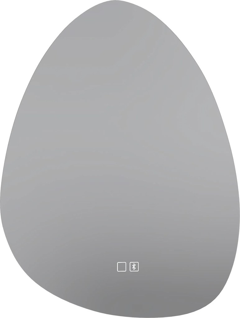 HOMCOM Oglindă de baie cu LED, 3 culori, 60x80 cm, neregulată, Bluetooth, antiaburire, touch | Aosom Romania