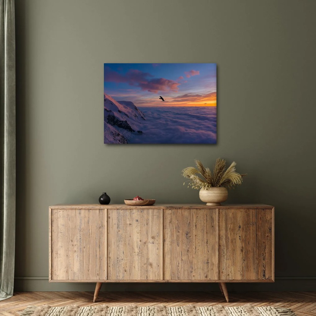 Tablou în apus de soare, Mont Blanc (70x50 cm)