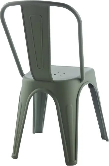 Scaun de exterior design industrial Loft verde inchis