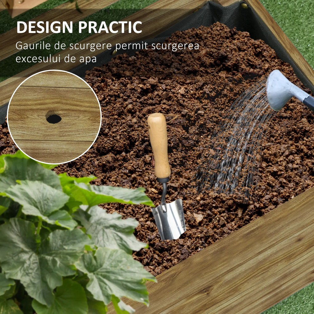 Outsunny Jardiniera inaltata verticala cu 4 roti si suport pentru plantele cataratoare, din  lemn de brad, 76x30x155cm, alb | Aosom Romania