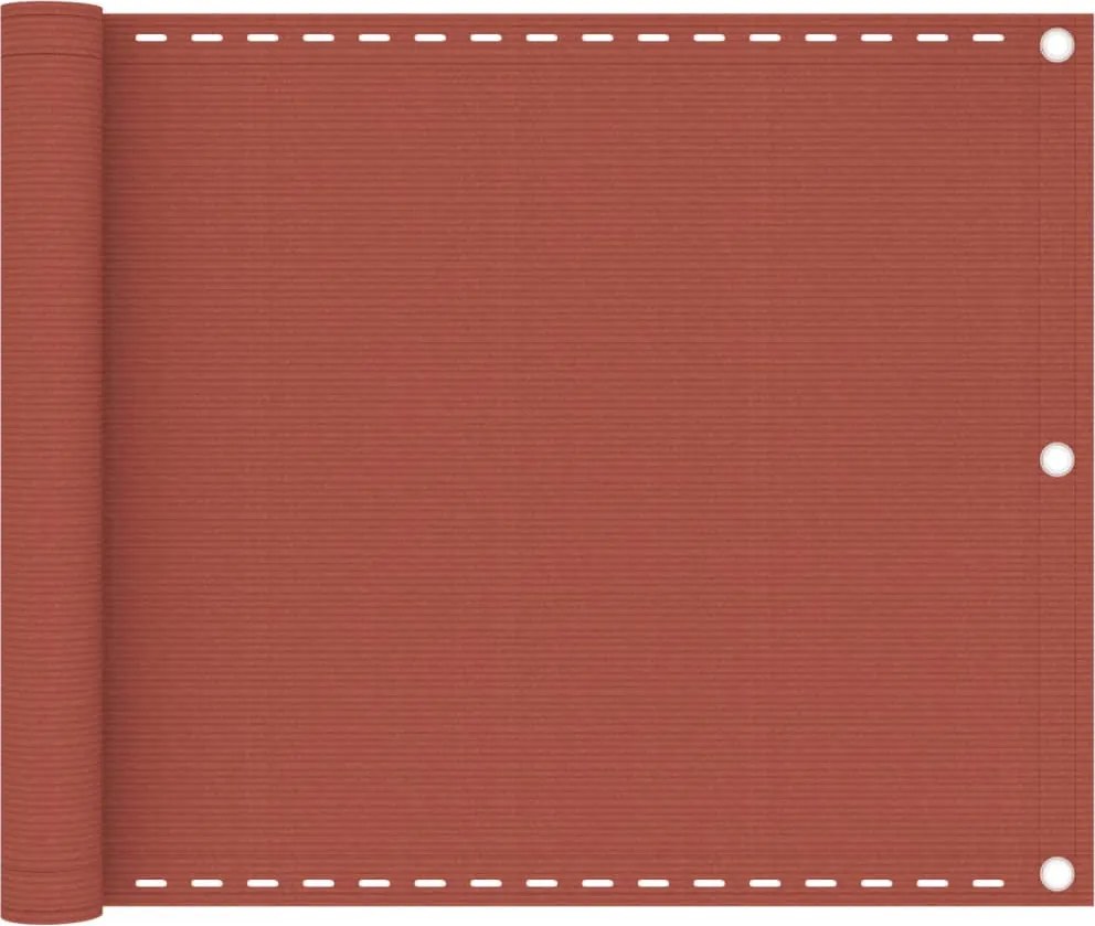 vidaXL Paravan de balcon, cărămiziu, 75x300 cm, HDPE