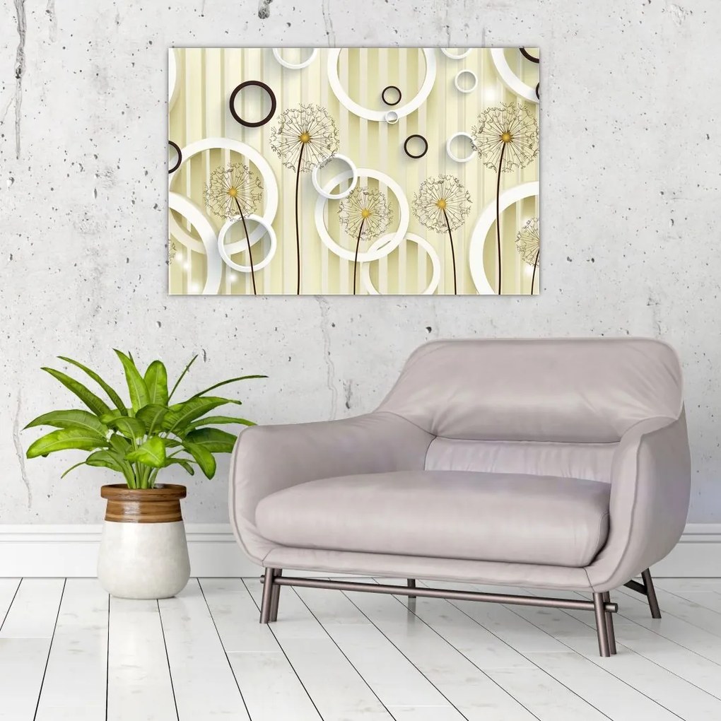 Tablou abstract a păpădiei (90x60 cm)