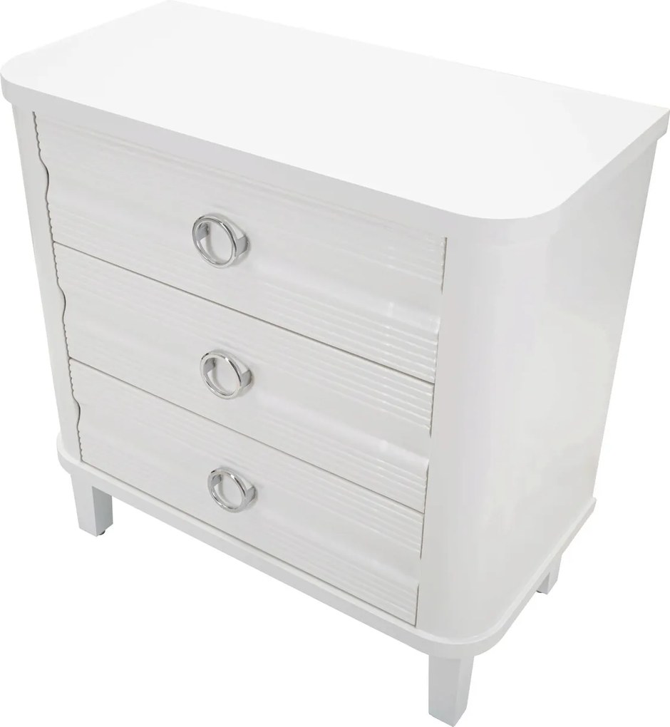 Comoda, Shine, Mauro Ferretti, 81 x 40 x 84 cm, lemn de brad/MDF/metal, alb