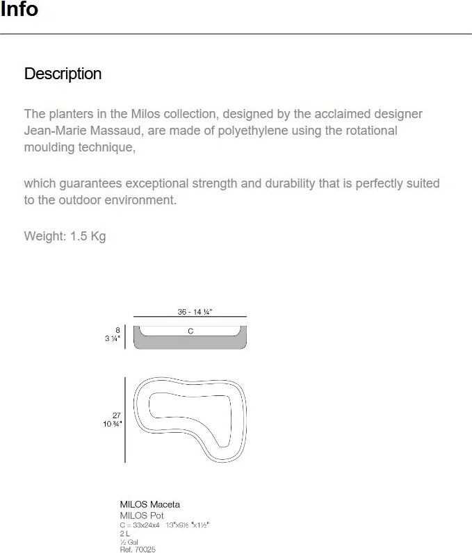 Ghiveci plante design decorativ modern exterior/interior MILOS NANO I