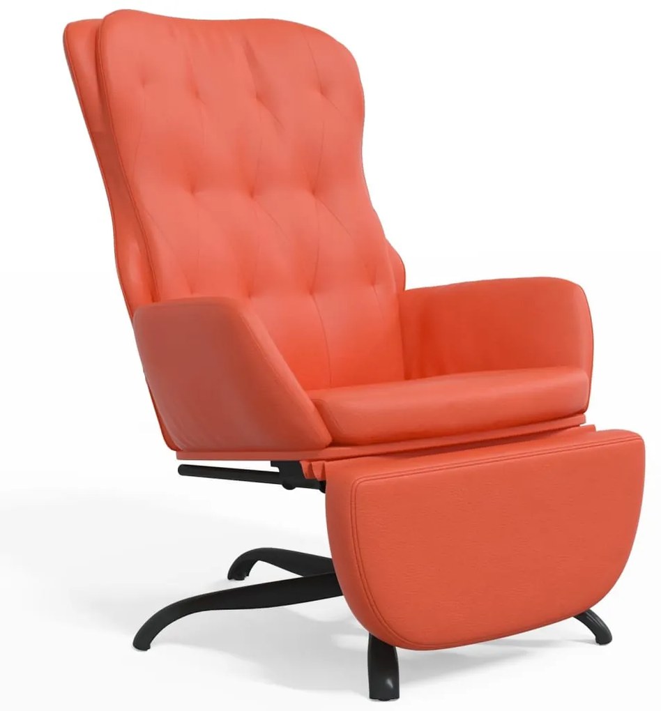3097690 vidaXL Scaun de relaxare cu taburet, roșu, piele ecologică