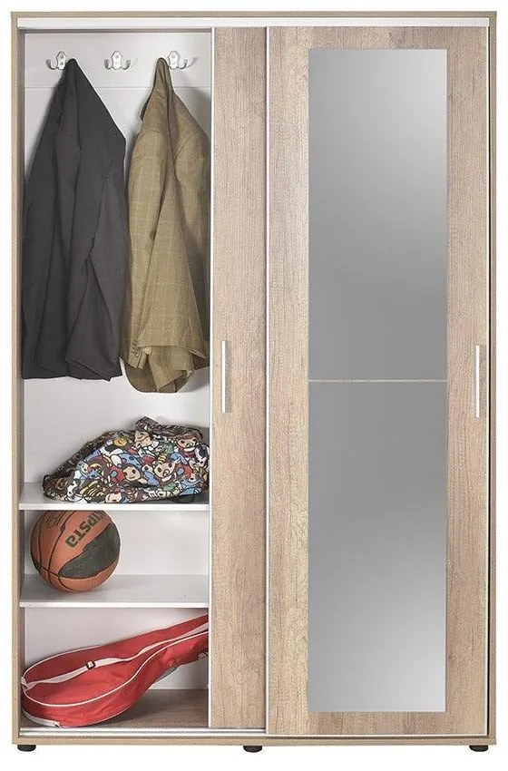 Pantofar Adore Porto cu cuier, 2 usi cu oglinda, 12 rafturi, capacitate 35 perechi incaltaminte, 120 x 212 x 40 Cm