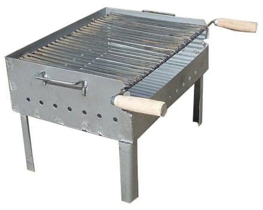 Gratar de curte si gradina cu 2 nivele, tabla groasa de 1,8 milimetri, grill 50x 40 cm