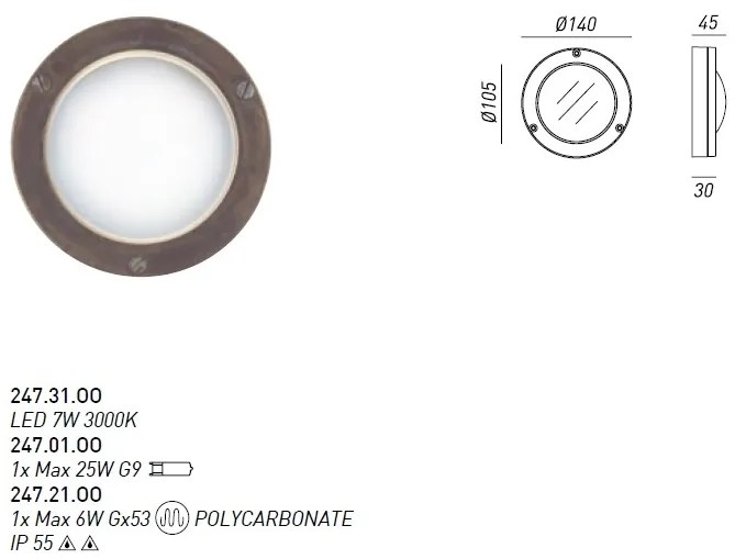 Aplica exterior cu protectie IP55 Marina G9, 14cm 247.01.OO