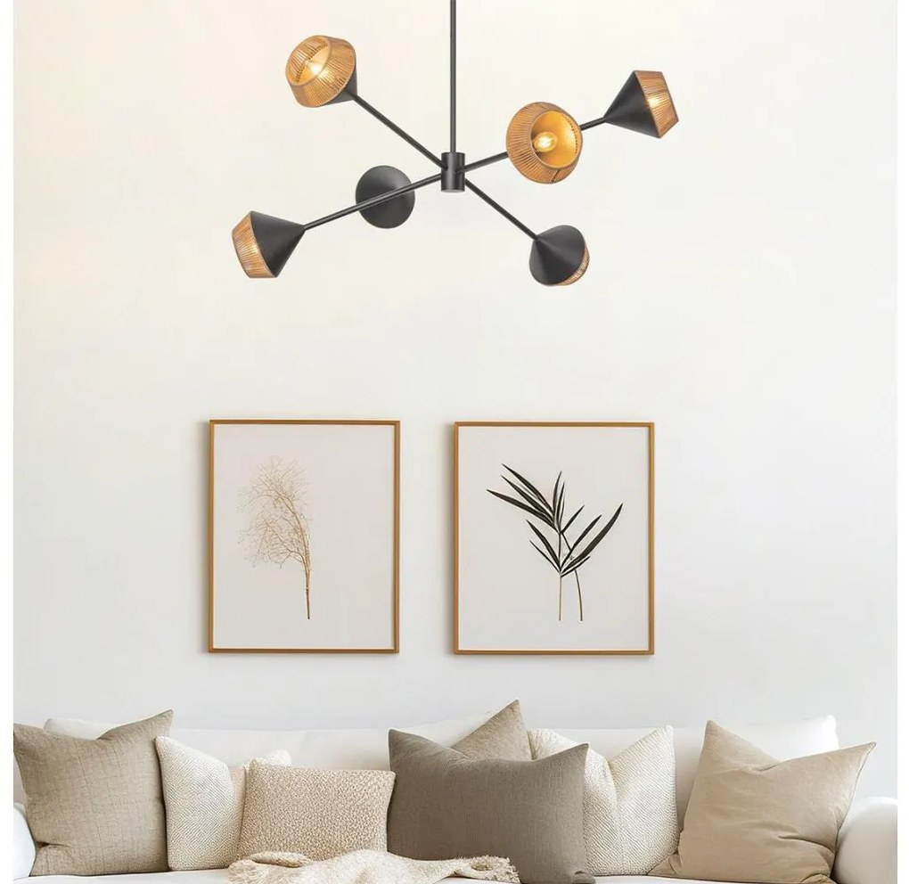 Alora Mood ALM-DAPHNE6-MB - Lustră DAPHNE cu tijă 6xE14/40W/230V