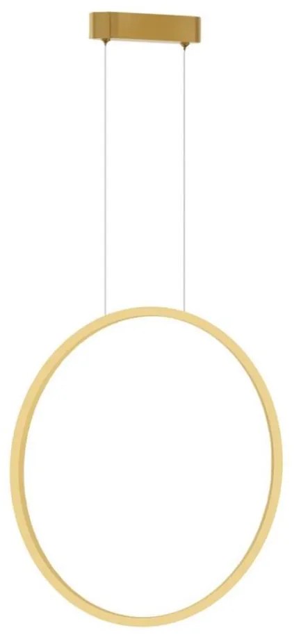 Lustr LED SATURNO 28W, 50 cm, IP44, auriu, cu cablu