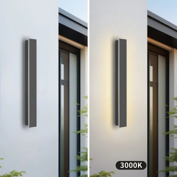Brilagi - Aplica de exterior LED LINEAR, 12W, 230V, 3000K, IP65, antracit