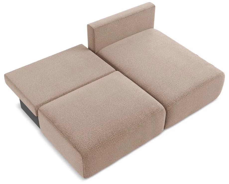 Colțar maro deschis extensibil/cu spațiu de depozitare (cu colț pe partea dreaptă) Kalena – Makamii