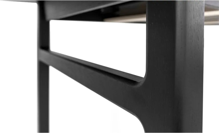 Masă de dining extensibilă cu aspect de lemn de stejar cu blat suplimentar 90x180 cm Curved – Woodman