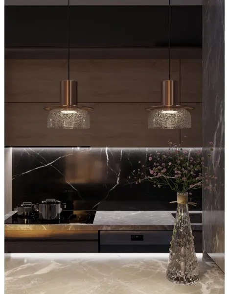 Lustră LED pe cablu MAXLIGHT P0530 SIGNATURE LED/8W/230V d. 15 cm alamă/transparent