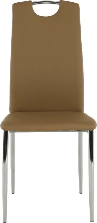 Scaun dining, piele ecologică bej/crom, ERVINA