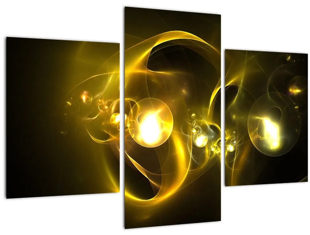Tabloul abstract cu bile galbene (90x60 cm)