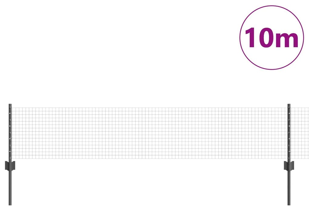 vidaXL Gard cu Stâlp Gri 0,4 x 10 m Oțel și PVC