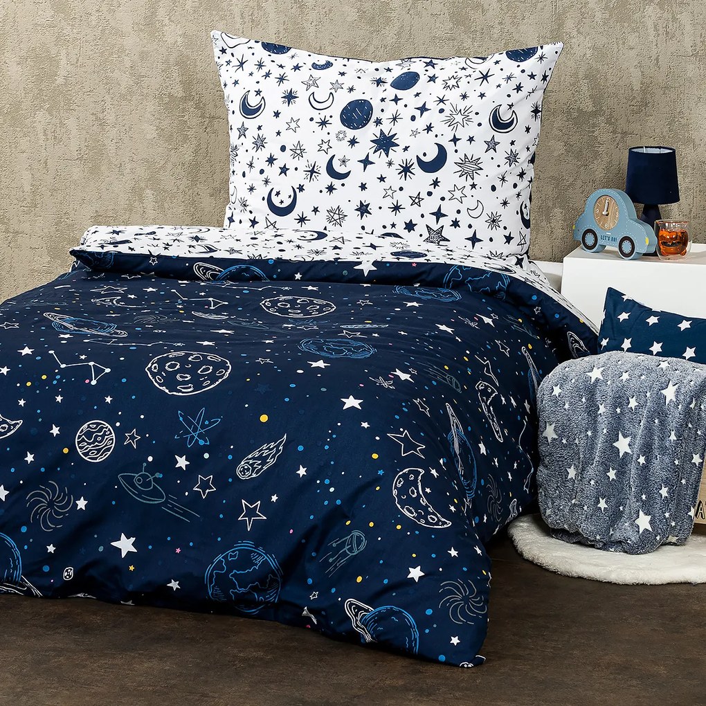 Lenjerie de pat din bumbac 4Home In Space, 140 x200 cm, 70 x 90 cm