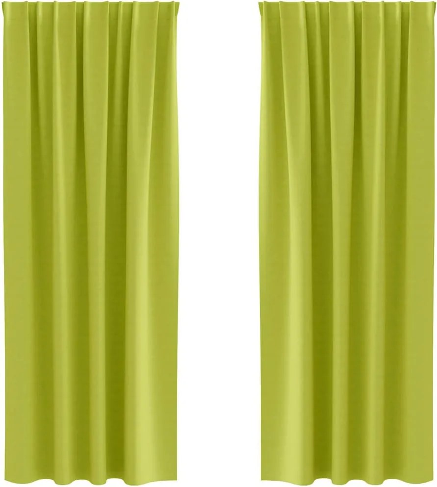 vidaXL Perdele Opaque cu Inel 2 pcs Verde 245 x 140 cm Poliester