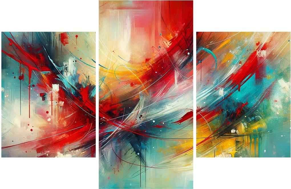 Tablou – Abstracție cu roșu (90x60 cm)