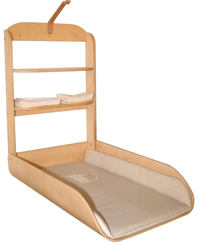 Masă de înfășat suspendată în culoare naturală cu aspect de lemn de fag Liebhabär – Roba