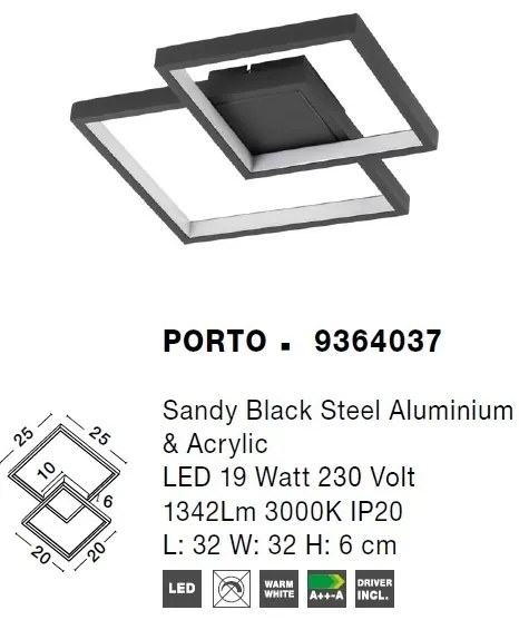 Lustra LED aplicata design modern geometric ENIGMA 19W NVL-9364037