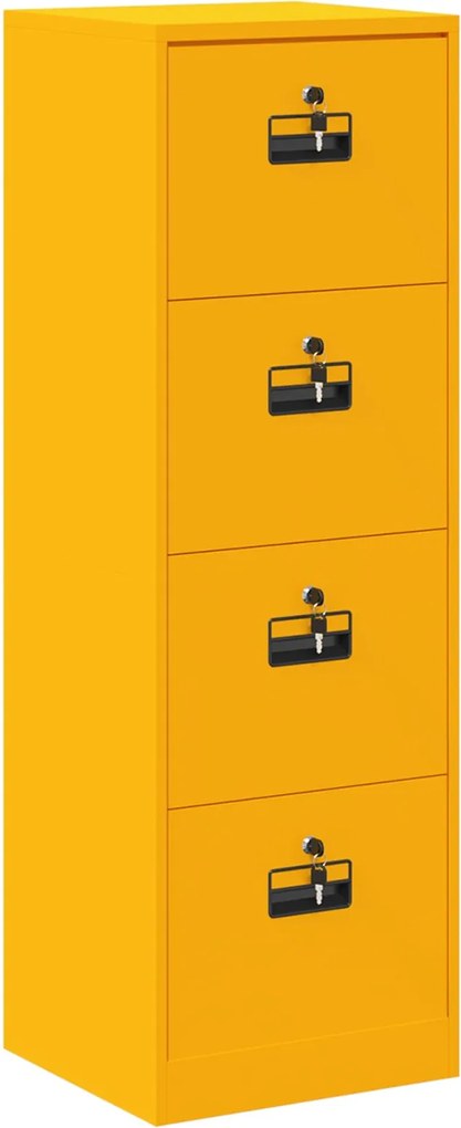 vidaXL Dulap pentru Fișiere cu sertar Galben muștar 45,5 x 42 x 139 cm