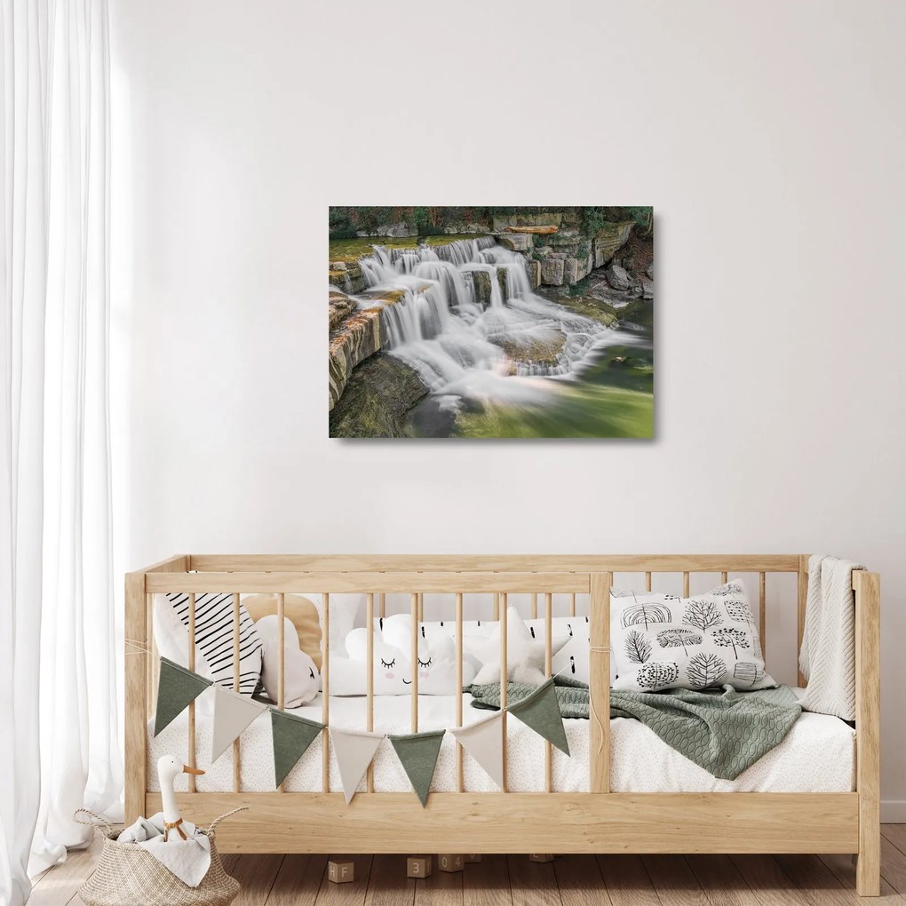 Tablou pe sticlă cu cascade (70x50 cm)