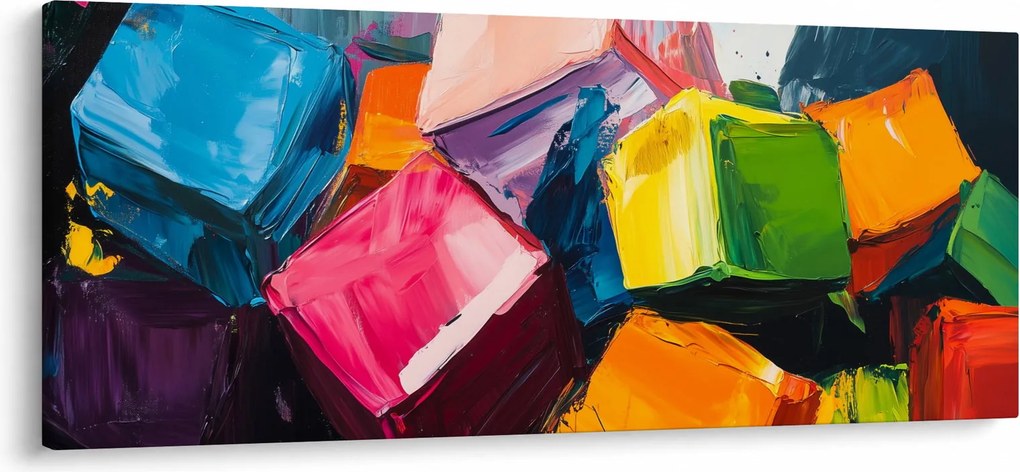 Tablou - Cuburi colorate (120x50 cm)