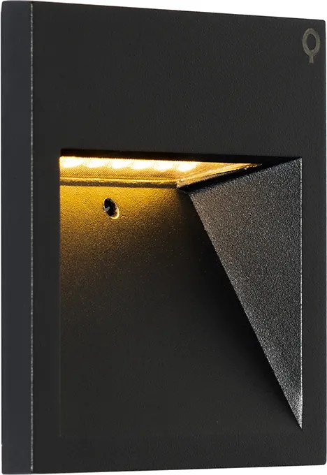 Set de 4 Aplice Moderne de Perete Încastrate Negre cu LED Inclus - Gem 2