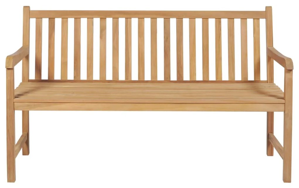 Banca gradina cu perna neagra, 150 cm, lemn masiv tec 150 cm, Negru, 1, Negru