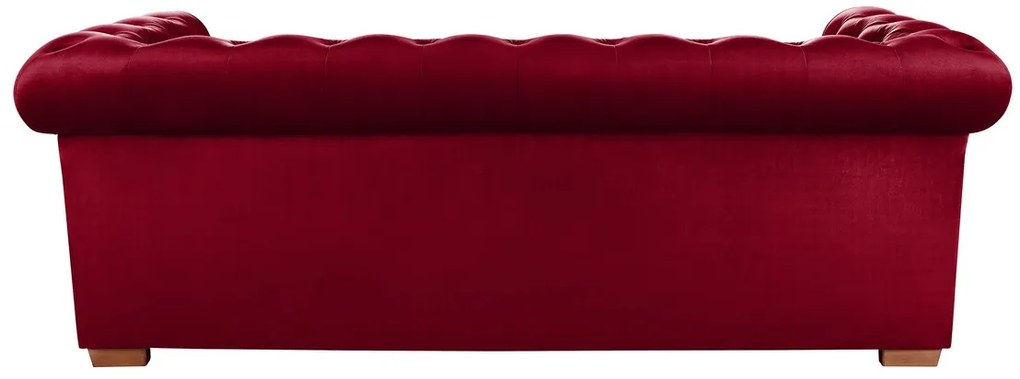 Canapea extensibila Oxford Chesterfield, 88x216x75 cm, 3 locuri, Red