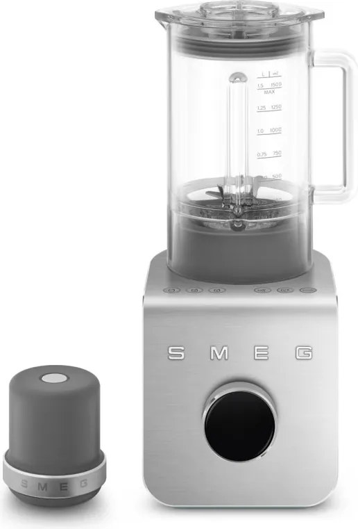 Blender Smeg Collezione BLC02EGMEU, 1400 W, 1,5 l, 22 000 rpm, 5 programe, 9 viteze, Măcinare gheață, Oțel inoxidabil, Verde smarald/Inox