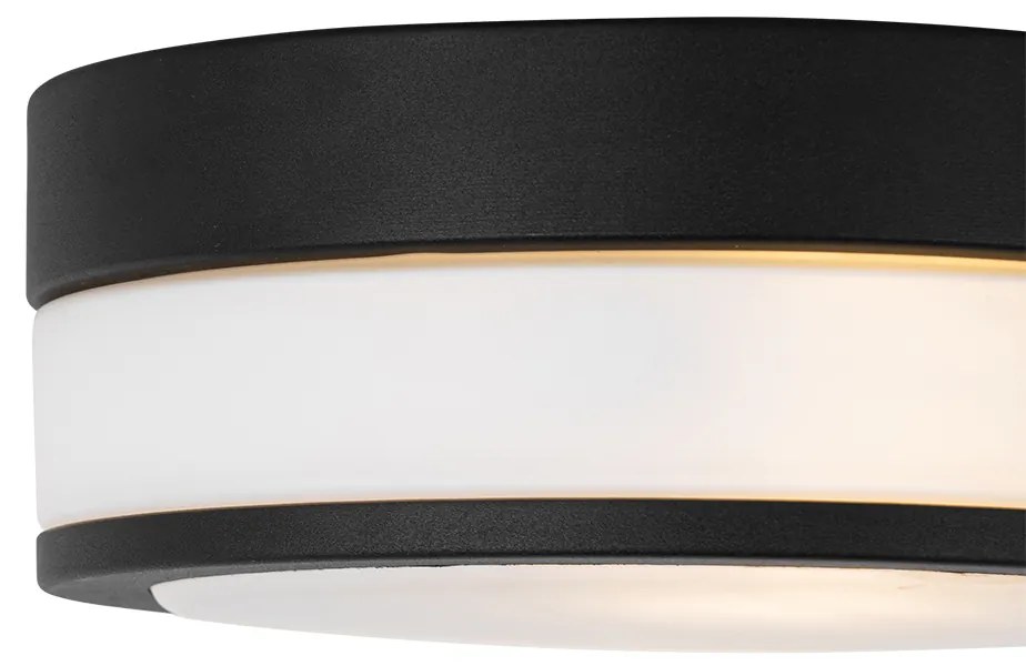 Plafonieră modernă de exterior neagră 23 cm IP44 - Flavi