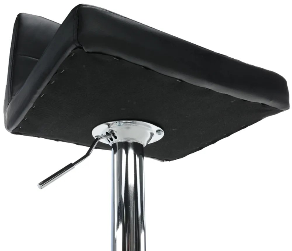 Scaun de bar, piele ecologică negru/crom, KANDY NEW