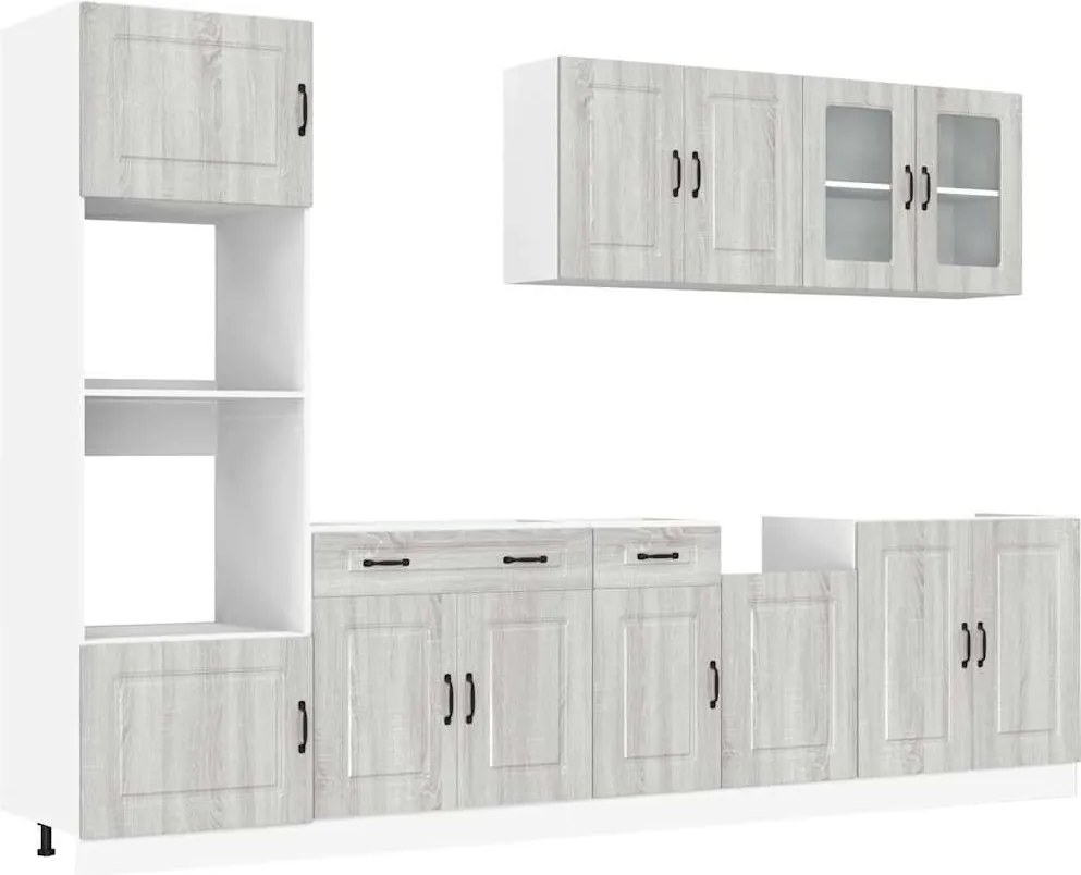 vidaXL Set de dulapuri de bucătărie 7 piese „Kalmar” lemn Sonoma gri