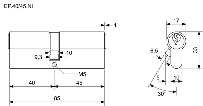 Inserție de construcție EP 40/45, nichel