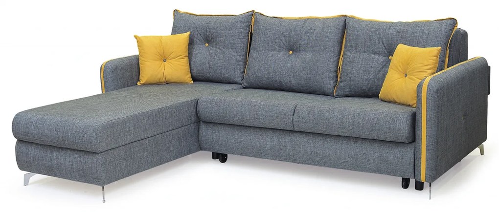 Coltar RAVIT extensibil, cu lada depozitare, colt interschimbabil, gri, 243x90x193 cm