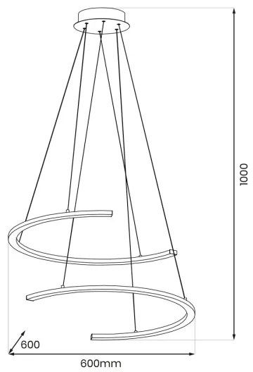 Lustră LED pe cablu DOUBLEMOON LED/30W/230V negru