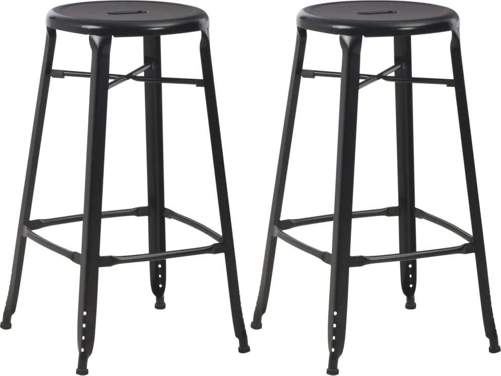 vidaXL Scaune de bar, 2 buc., negru, oțel